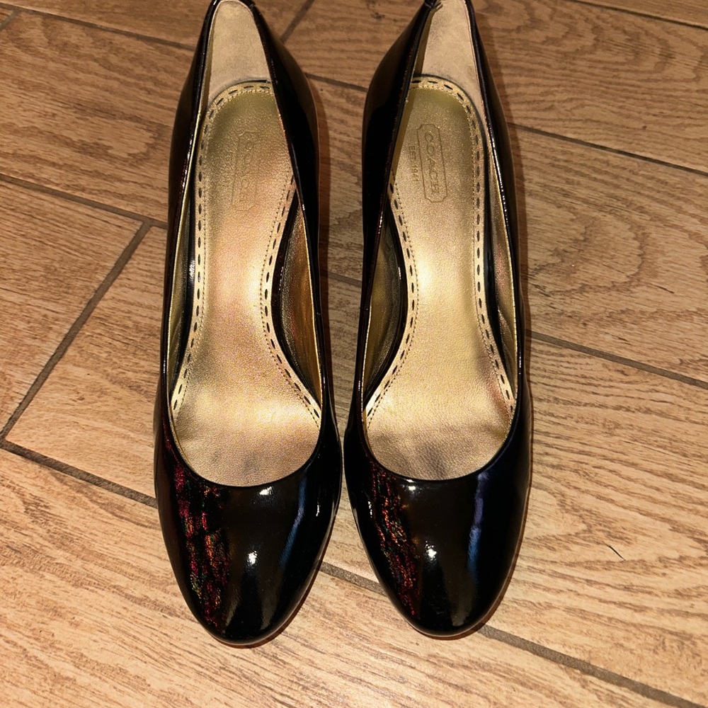 Coach Black Patent Leather Heels